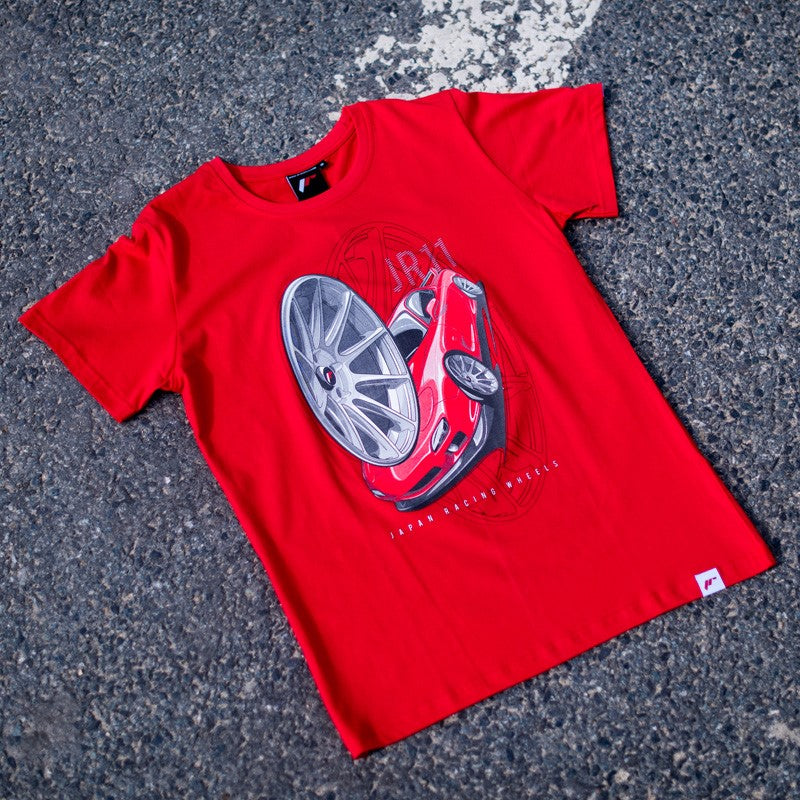 JR Herre T-Shirt JR-11 Bil Rød Størrelse XXL