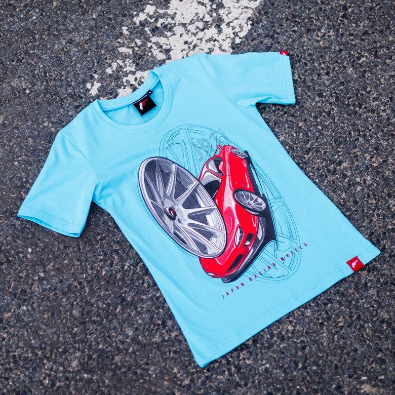 JR Dame T-Shirt JR-11 Bil Turkis Størrelse XS