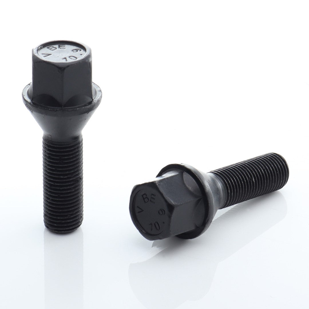 Set om 10 HEX17 avsmalnande bult M14x1,5 x55mm Svart