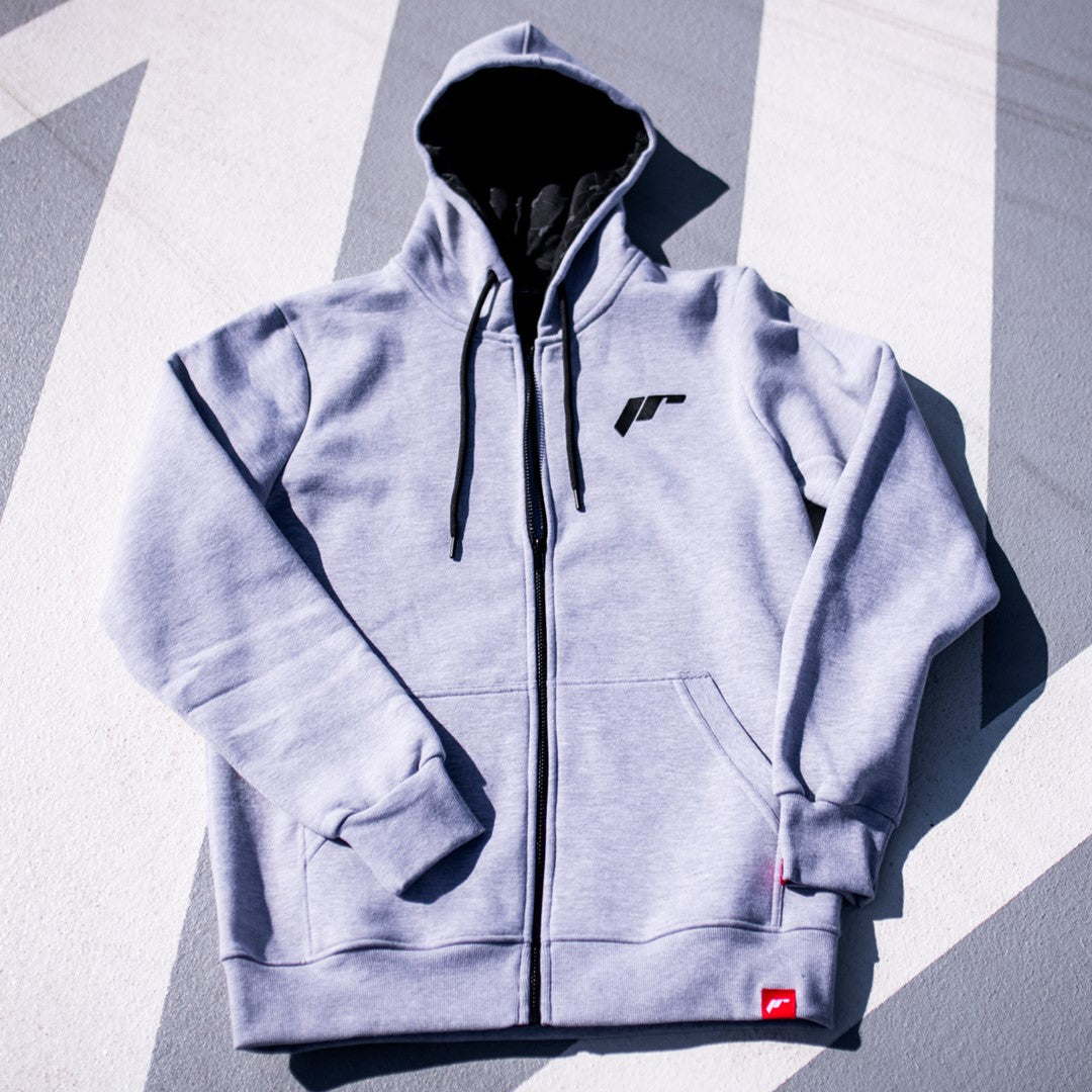JR Unisex Zip Hoodie Logo Lys Grå Størrelse XS