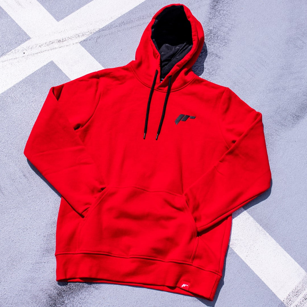 JR Unisex Hoodie Logo Rød Størrelse XXL