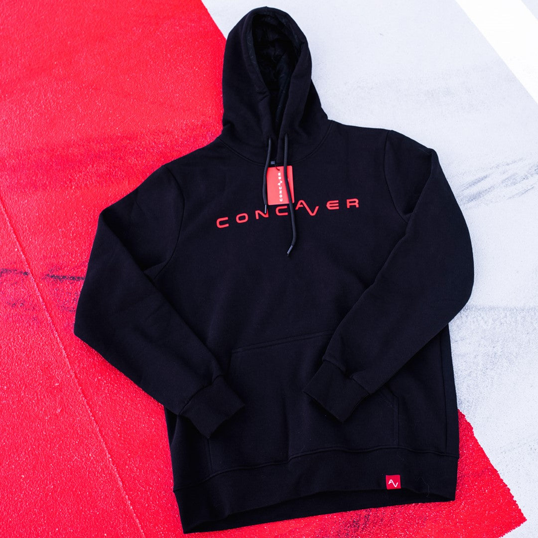 Concaver Unisex Hoodie Logo Svart Storlek XXL