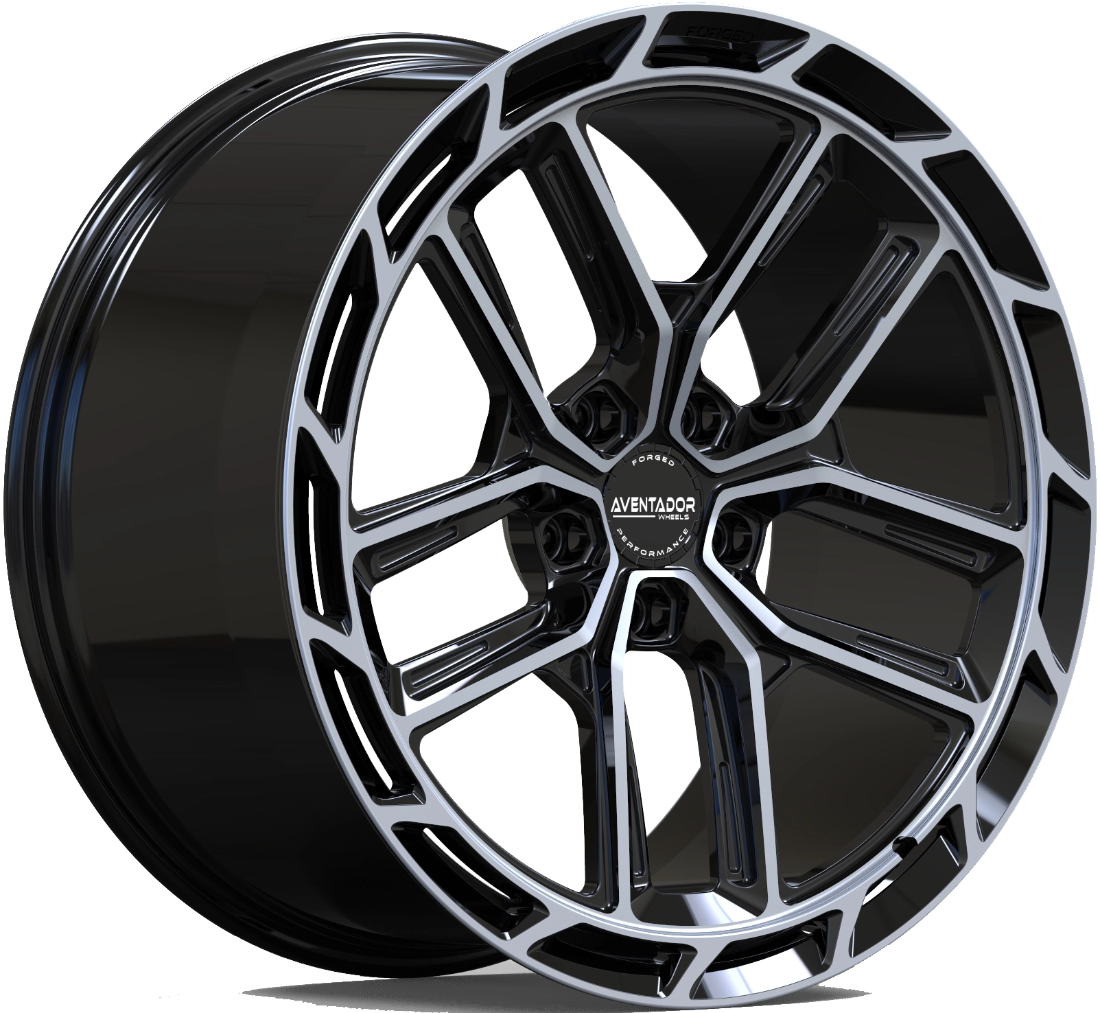 Aventador Wheels Forged Aero Sport Black Gloss Polished