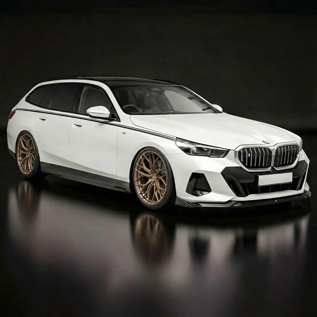 BMW 5-serie (G30,G31) från 2016-2026 - Hybrid Forged Stealth Gloss Black Staggered 20" Fälgset