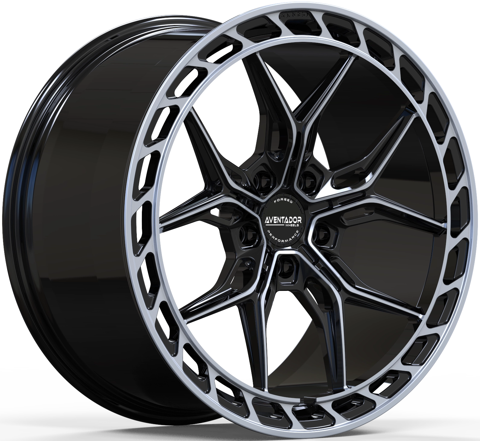 Aventador Wheels Forged Bullet Air Black Gloss Polished