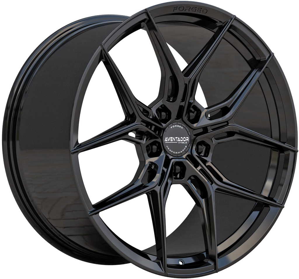 BMW 5-serie (G30,G31) från 2016-2026 - Hybrid Forged Stealth Gloss Black Staggered 20" Fälgset