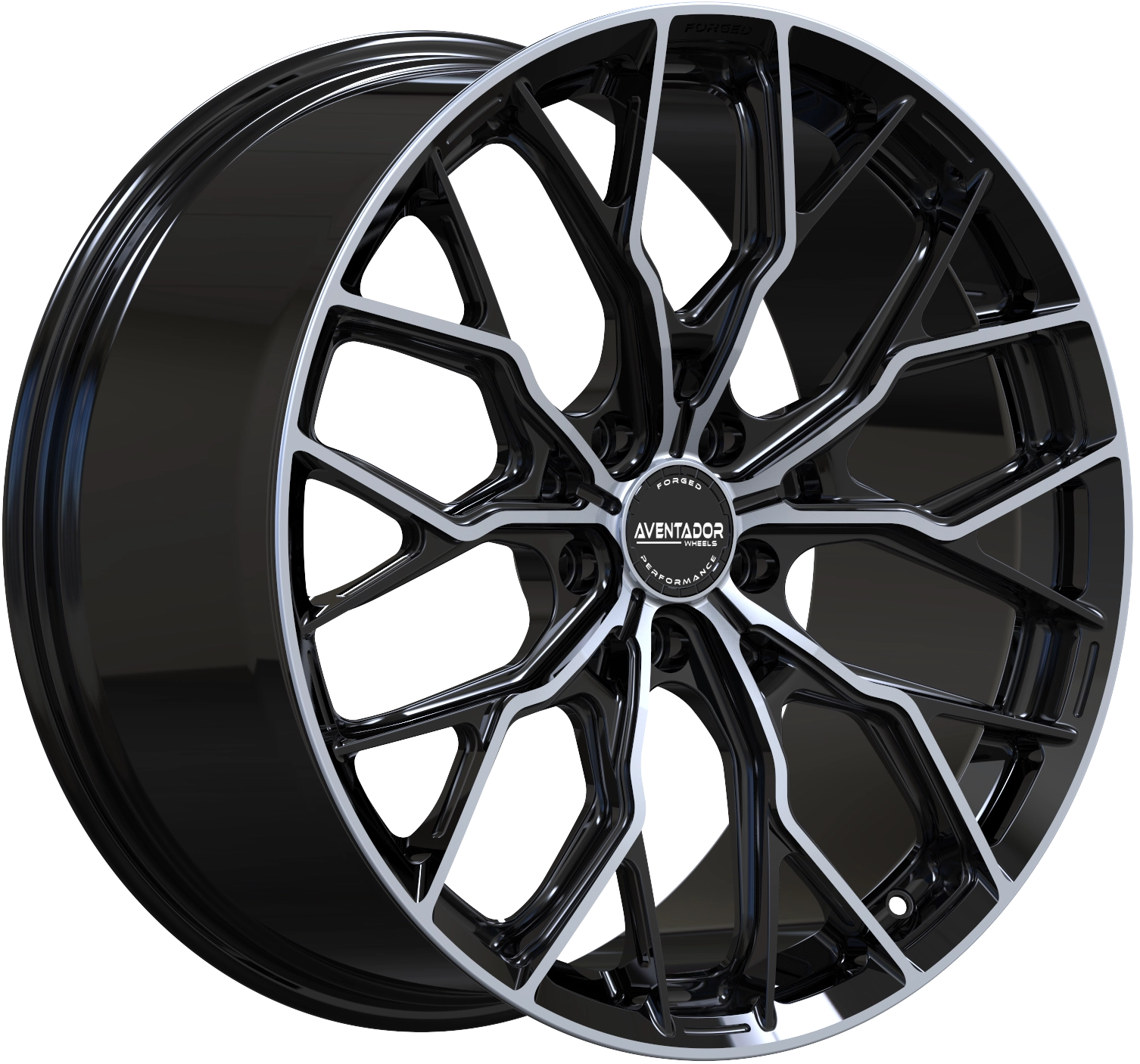 Aventador Wheels Forged Ghost Black Gloss Polished