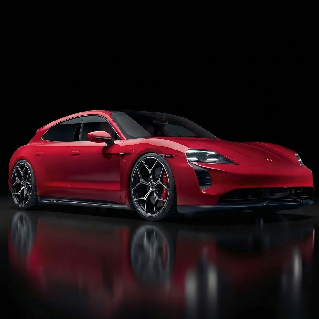 Porsche Taycan (alle modeller) – Forged Revolution Y 21” Gloss Black Machined (Komplett felgsett)