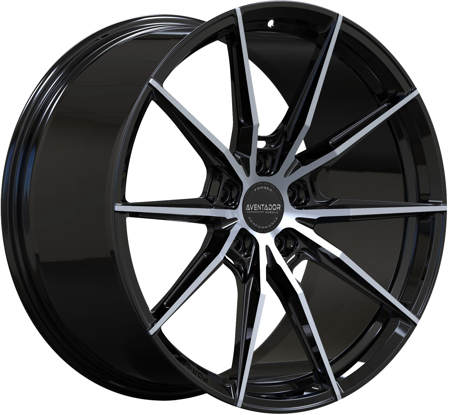 Aventador Wheels Forged Spider Black Gloss Polished
