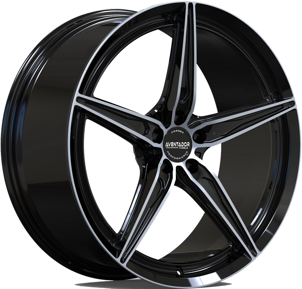 BMW 5-serie (G30,G31) från 2016-2026 - Hybrid Forged Stealth Gloss Black Staggered 20" Fälgset