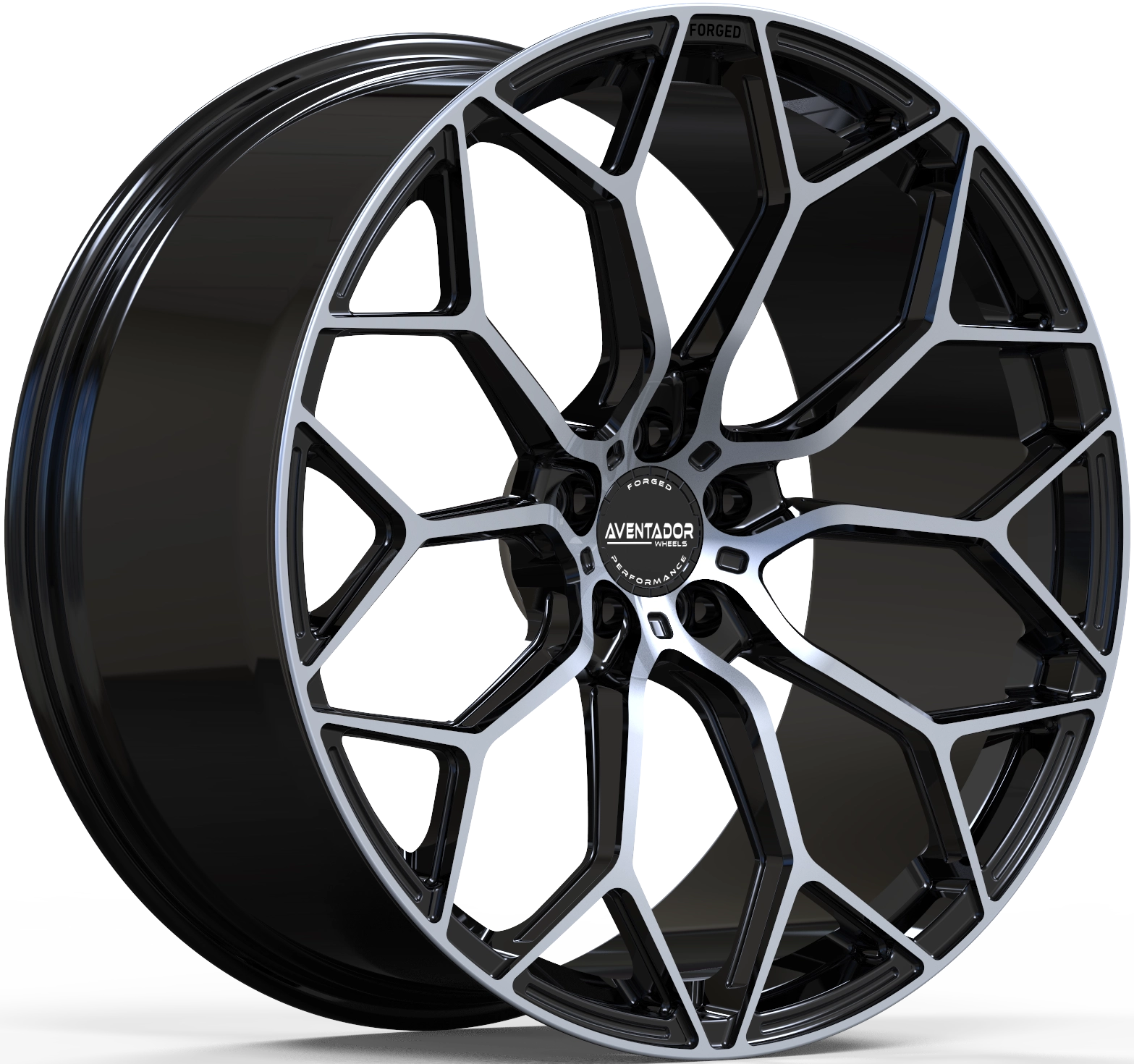 Aventador Wheels Forged Titan Black Gloss Polished