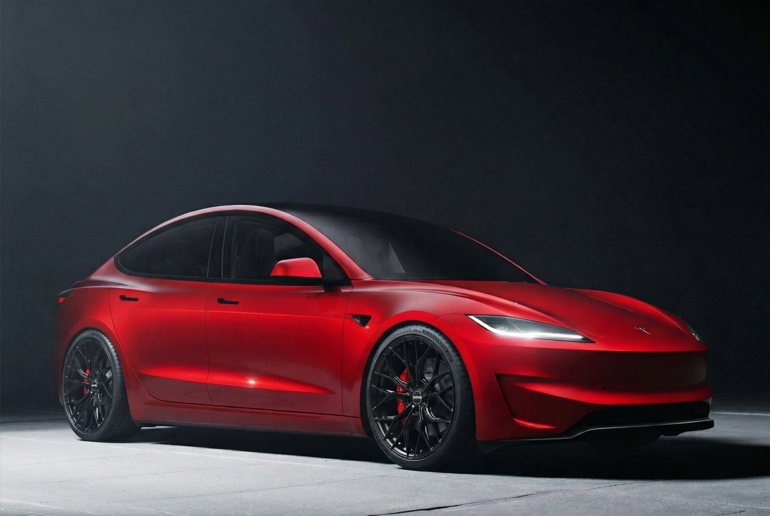 Tesla Model 3 (Passar alla) - Hybrid Forged Stealth Gloss Black 20" Staggered Fälgset