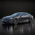 Tesla Model S (Fits All) - Hybrid Forged Stealth Gloss Carbon Staggered 20" Wheelset
