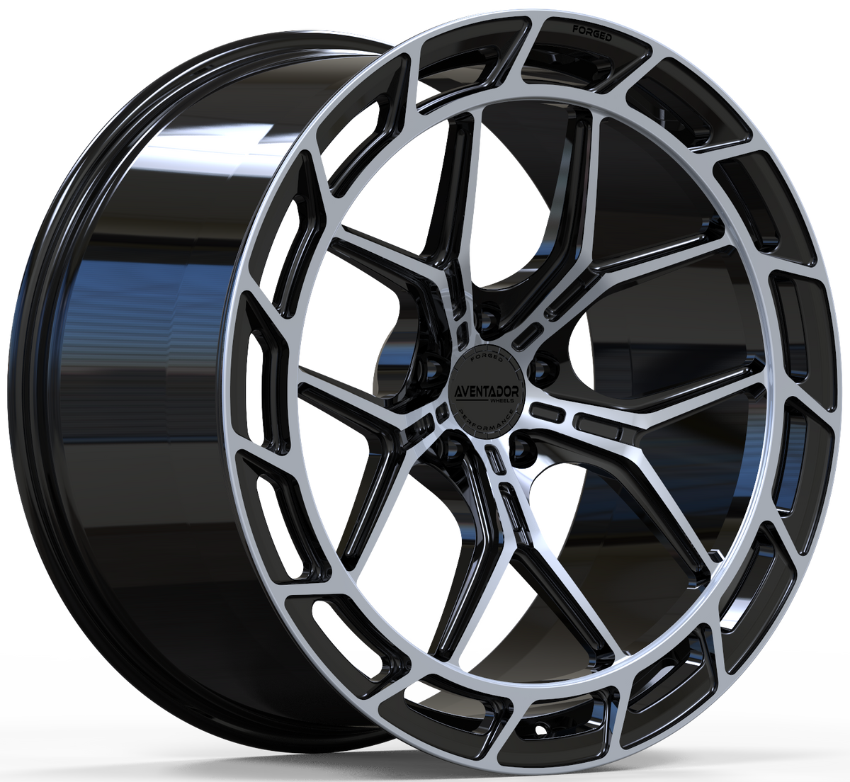 Aventador Wheels Forged Apex Edge Black Gloss Polished